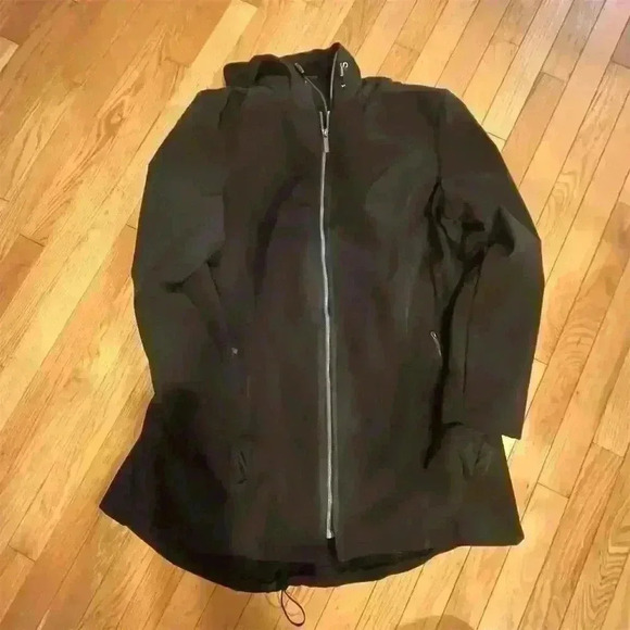 French Connection Women's 1X Black Hooded Overcoat Jacket Fall Winter - Picture 2 of 10